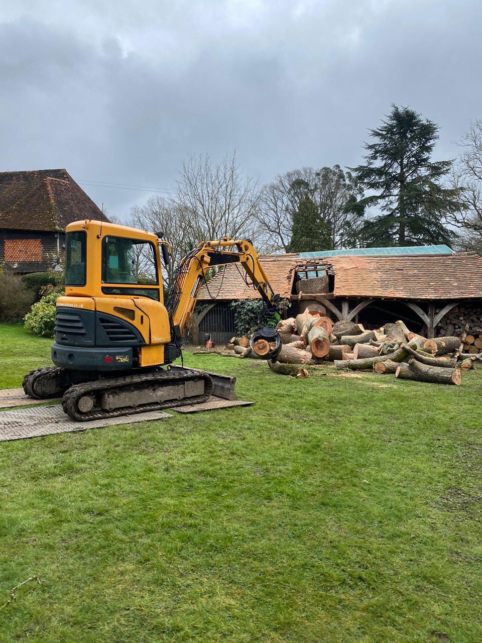 This is a photo of tree felling being carried out in Faversham. All works are being undertaken by Faversham Tree Surgeons
